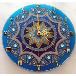 Relógio Mandala Sabedoria Em Vidro 25Cm