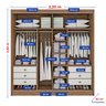 Guarda-roupa Casal 2 Portas 6 Gavetas 100% Mdf Coliseu Ripado - 9