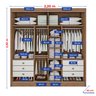 Guarda-roupa Casal 2 Portas 6 Gavetas 100% Mdf Coliseu Ripado - 10