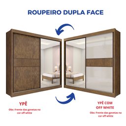 Guarda-roupa Casal 2 Portas 6 Gavetas 100% Mdf Coliseu Ripado - 3