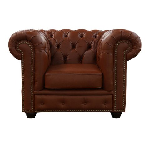 Poltrona Maísa 125cm Couro Marrom - Sallar Home