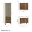 Ver imagem 5 de Cozinha Completa Modulada 6 Peças, Paneleiro Vidro Reflecta, Armários e Balcões Linea Luciane Móveis