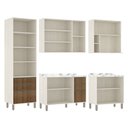 Ver imagem 3 de Cozinha Completa Modulada 6 Peças, Paneleiro Vidro Reflecta, Armários e Balcões Linea Luciane Móveis