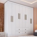 Ver imagem 2 de Guarda-roupa Casal 8 Portas 4 Gavetas Florença