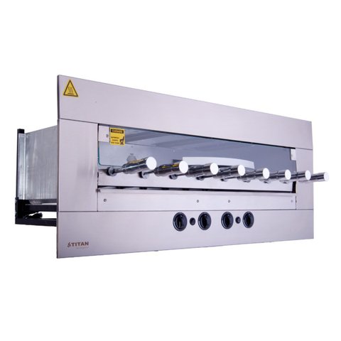 Churrasqueira a Gás Natural 8 Espetos Gourmet Rotativos 220v Age Titan