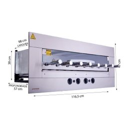 Churrasqueira a Gás Natural 8 Espetos Gourmet Rotativos 220v Age Titan - 5