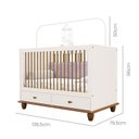 Ver imagem 3 de Quarto de Bebê Joy 3 Peças: Berço + Cômoda 6g + Roupeiro 3P Off White/Nogueira