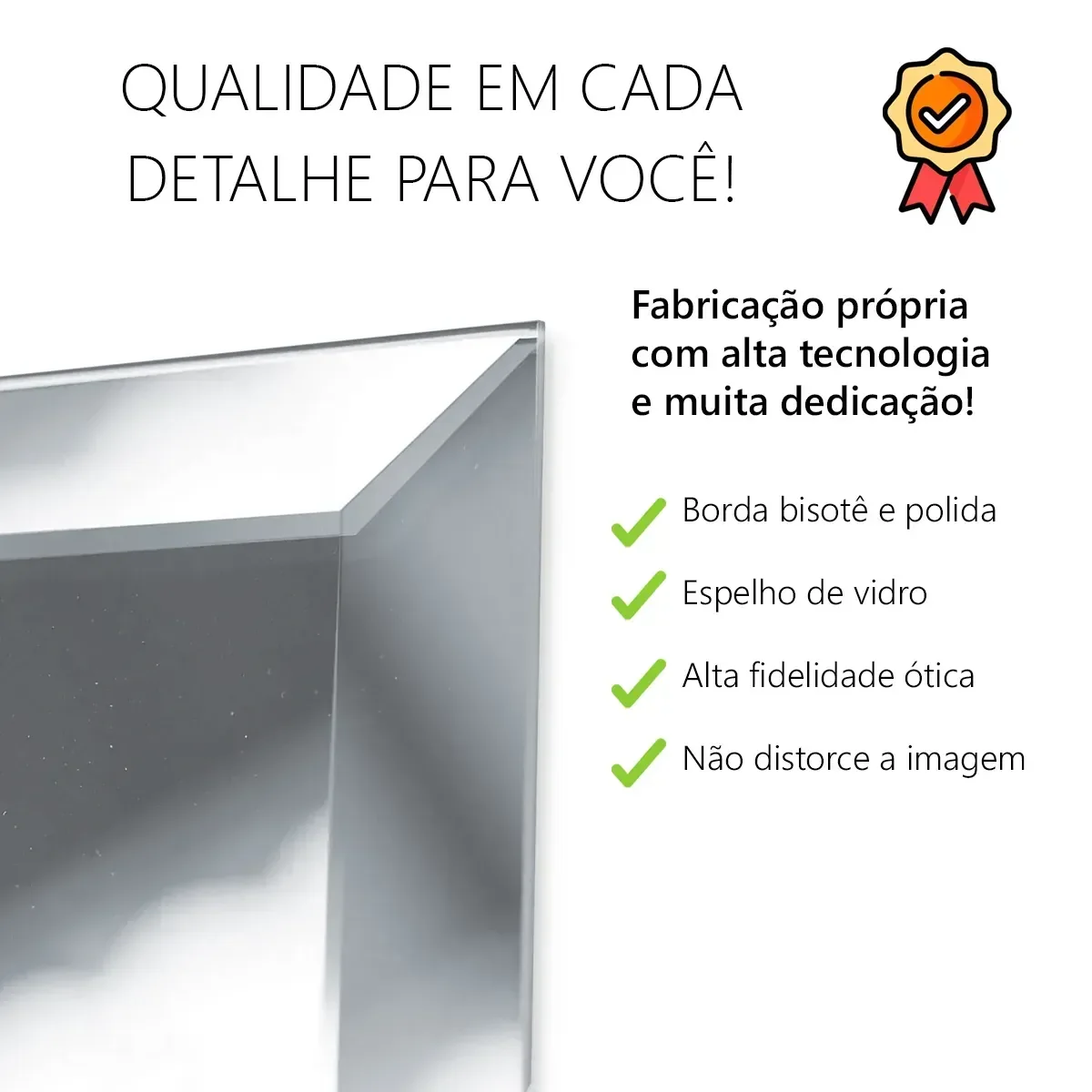 Kit Espelho Mosaico com 8 20x20cm Bisotê - 3