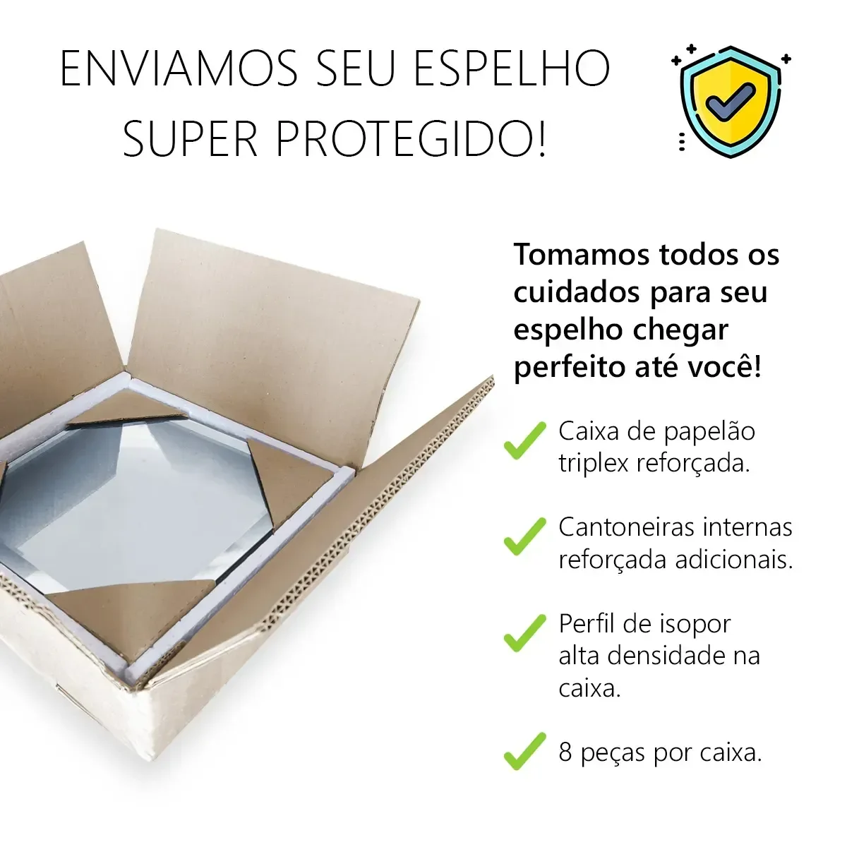 Kit Espelho Mosaico com 8 20x20cm Bisotê - 5
