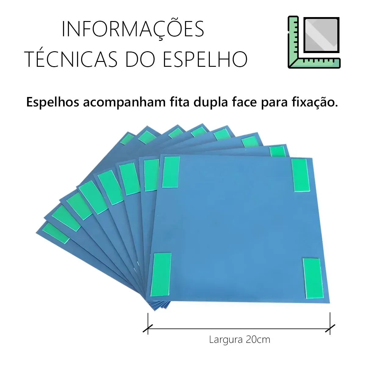 Kit Espelho Mosaico com 8 20x20cm Bisotê - 4