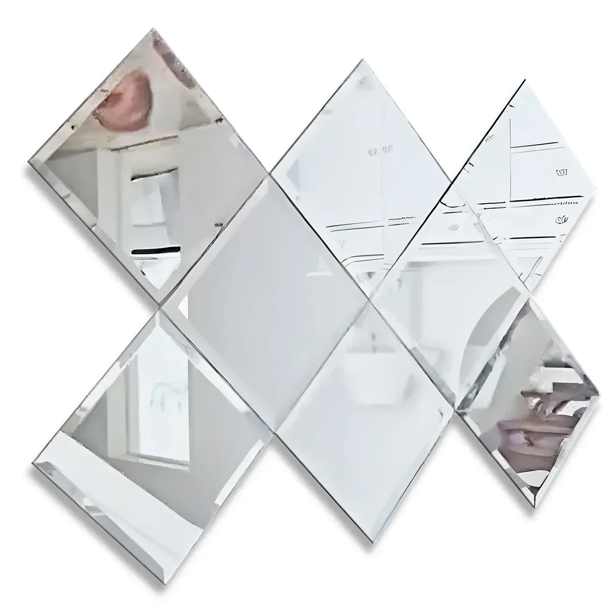 Kit Espelho Mosaico com 8 20x20cm Bisotê