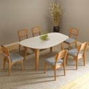 Ver imagem 2 de Mesa de Jantar 6 Lugares Orgânica 180cm Ohana D03 Off White Freijó - Lyam Decor