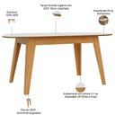 Ver imagem 3 de Mesa de Jantar 6 Lugares Orgânica 180cm Ohana D03 Off White Freijó - Lyam Decor