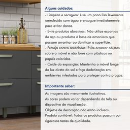 Balcão de Cozinha 2 Portas 3 Gavetas 120cm Princesa 100% Mdf - 11