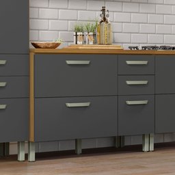 Balcão de Cozinha 2 Portas 3 Gavetas 120cm Princesa 100% Mdf - 2