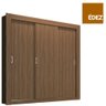 Guarda-Roupa Solteiro Édez Easy, 1,70M, 3 Portas de Correr, Nogueira - 1