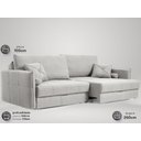 Ver imagem 1 de Sofá Vesuvio 2,50m sem Caixa, Retrátil e Reclinável Linho Premium Cinza - Netsofas