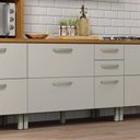 Ver imagem 1 de Balcão de Cozinha 2 Portas 3 Gavetas 120cm Princesa 100% MDF Marrom/Freijó/Off White