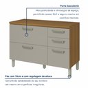 Ver imagem 4 de Balcão de Cozinha 2 Portas 3 Gavetas 120cm Princesa 100% MDF Marrom/Freijó/Off White