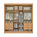 Ver imagem 7 de Guarda-Roupa Casal 2 Portas 6 Gavetas 100% MDF Hawai Ripado Marrom/Cinamomo/Off White