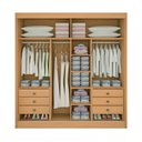 Ver imagem 5 de Guarda-Roupa Casal 2 Portas 6 Gavetas 100% MDF Hawai Ripado Marrom/Cinamomo/Off White