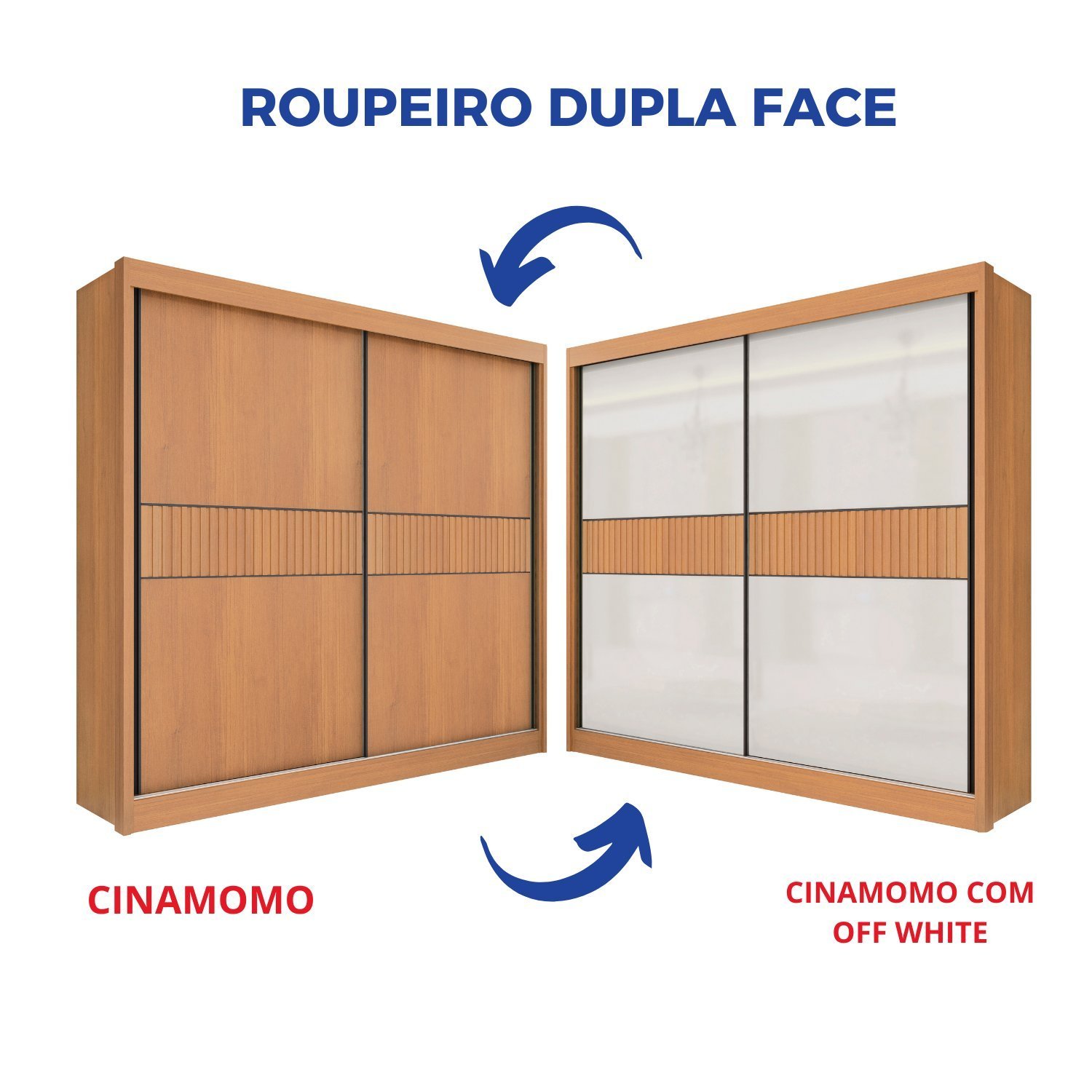 Guarda-roupa Casal 2 Portas 6 Gavetas 100% Mdf Hawai Ripado - 3