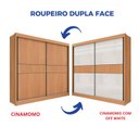Ver imagem 3 de Guarda-Roupa Casal 2 Portas 6 Gavetas 100% MDF Hawai Ripado Marrom/Cinamomo/Off White