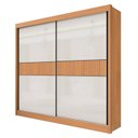 Ver mais imagens de Guarda-Roupa Casal 2 Portas 6 Gavetas 100% MDF Hawai Ripado Marrom/Cinamomo/Off White