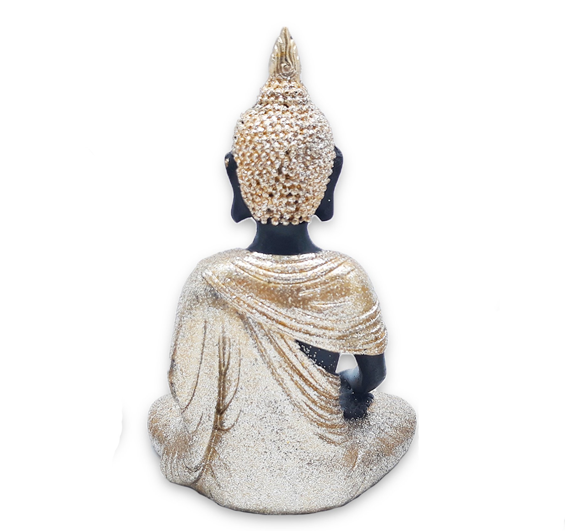 Buda Tailandês da Meditação Yoga Preto Dourado 12 cm - 3