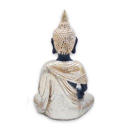 Buda Tailandês da Meditação Yoga Preto Dourado 12 cm - 3