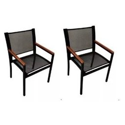 Kit 2 Poltronas Camilla Tela Sling Preto - 1