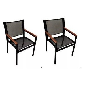 Kit 2 Poltronas Camilla Tela Sling Preto