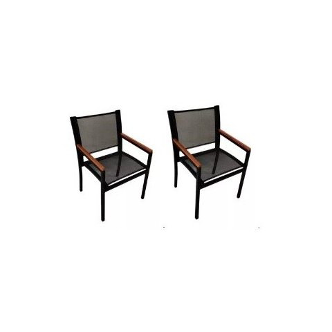 Kit 2 Poltronas Camilla Tela Sling Preto