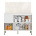 Ver imagem 2 de Balcão com Tampo Cozinha Art 120 Cm com 3 Portas e 2 Gavetas Branco/artico/travertino