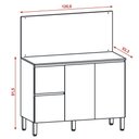 Ver imagem 3 de Balcão com Tampo Cozinha Art 120 Cm com 3 Portas e 2 Gavetas Branco/artico/travertino
