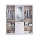 Ver imagem 3 de Guarda-roupa Solteiro 4 Portas 3 Gavetas Barcelona