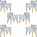 Ver imagem 1 de Kit 6 Poltronas Decorativa para Sala Recepção Consultório Nina Corino Cores Pé Palito 30 Cm Castanho