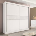 Ver imagem 1 de Guarda-Roupa Casal 2 Portas 6 Gavetas 100% MDF Hawai Ripado Branco