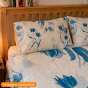 Ver imagem 3 de Jogo de Cama de Casal 130 Fios Duplo 4 Peças Floral Lunares Camesa