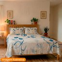 Ver imagem 2 de Jogo de Cama de Casal 130 Fios Duplo 4 Peças Floral Lunares Camesa