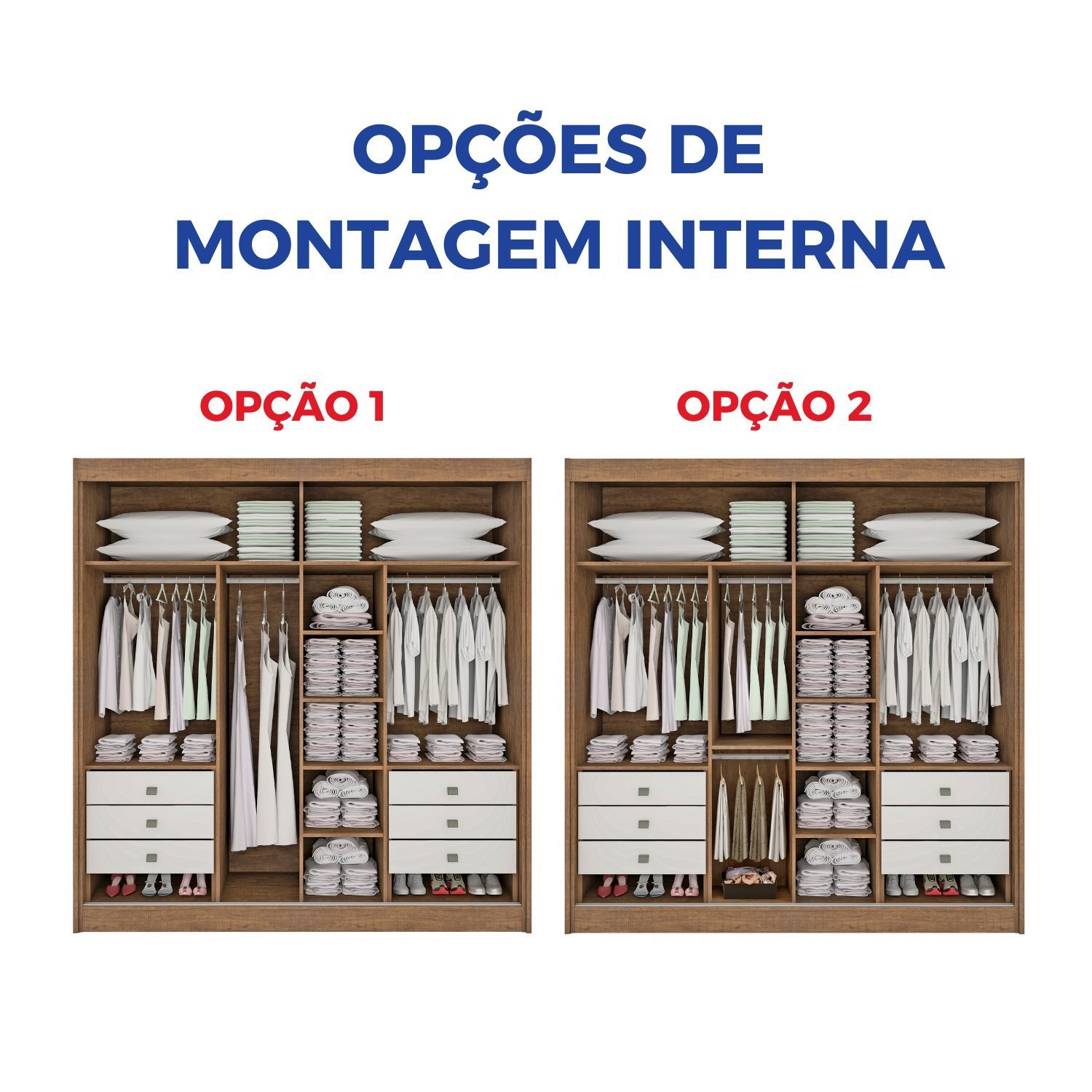 Guarda-roupa Casal 2 Portas 6 Gavetas 100% Mdf Hawai Ripado - 6