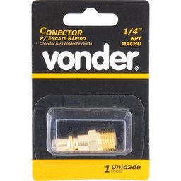 Conector Pino Racord Macho 1/4" Npt Latão Cartela - Vonder - 3