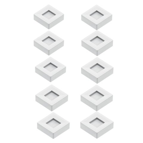 Kit 10 Spot Led Quadrado Sobrepor Embutir P/móveis Nichos:branco Frio/branco