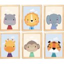 Ver imagem 2 de Quadro Infantil Safari 6 un A4 vidro e pendurador
