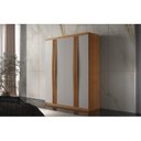 Ver imagem 1 de Guarda-Roupa 4 Portas 2 Gavetas MDF London Laranja/Off White/Marromle