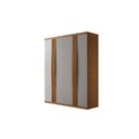 Ver imagem 3 de Guarda-Roupa 4 Portas 2 Gavetas MDF London Laranja/Off White/Marromle