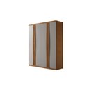 Ver imagem 3 de Guarda-Roupa 4 Portas 2 Gavetas MDF London Laranja/Off White/Marromle