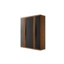 Ver imagem 3 de Guarda-Roupa 4 Portas 2 Gavetas MDF London Laranja/Grafite/Marromle