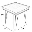 Ver imagem 5 de Puff Banqueta Para Sala De Estar Confortável Quadrado Pés Aramado Suede Cinza