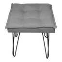 Ver imagem 2 de Puff Banqueta Para Sala De Estar Confortável Quadrado Pés Aramado Suede Cinza